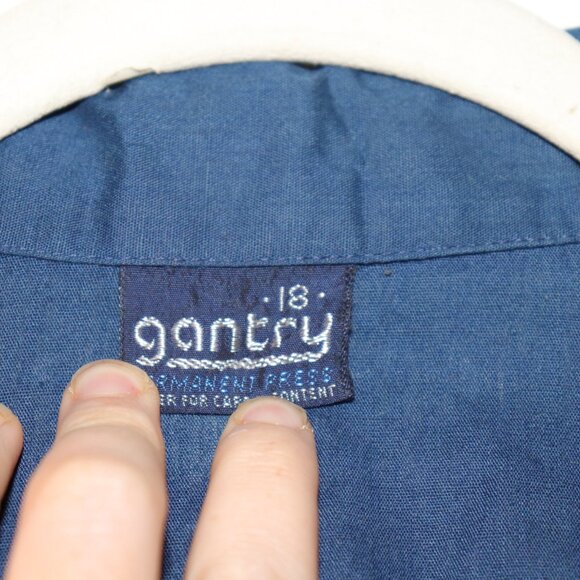 Vintage Gantry Navy Shirt – Size 18 – Button-Up – Permanent Press - Picture 3 of 5